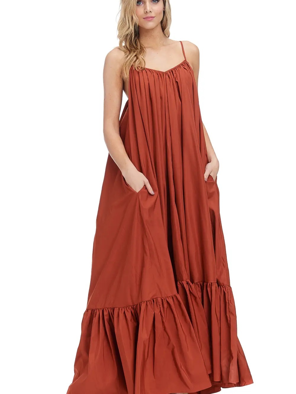 FANCY DREAM OS Ruffled Hem Dress